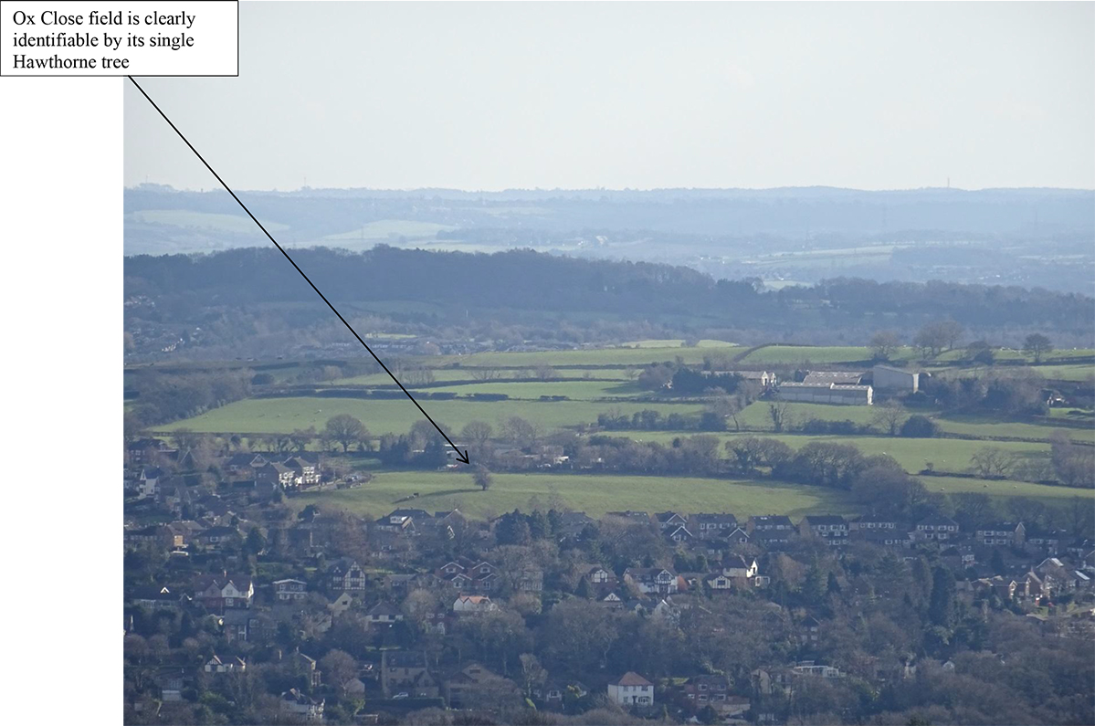 View point R2 (photo S7296) - altitude 320m from the junction of Long Line with Sheephill Road.